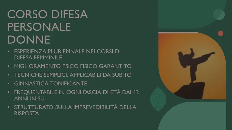 Volantino del corso di difesa personale donne