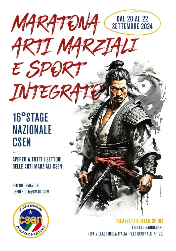 Locandina Maratona Arti Marziali e Sport Integrato 2024