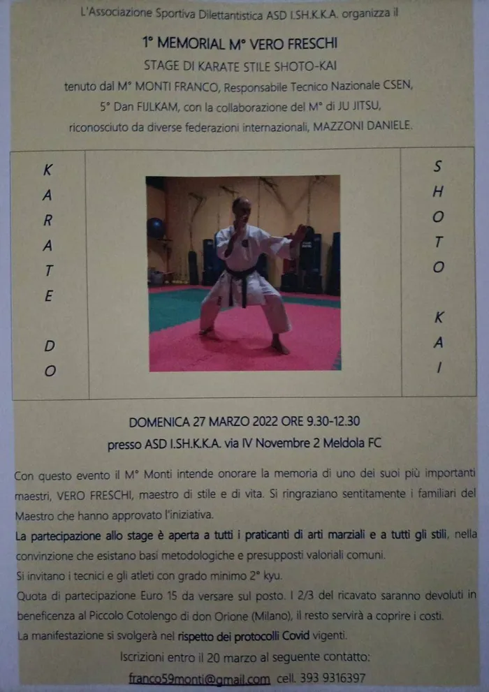 Locandina 1° Memorial M° Vero Freschi